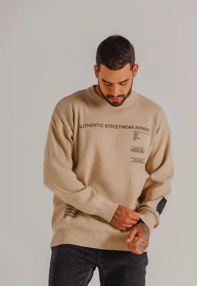 Sueter Estampado M-beige