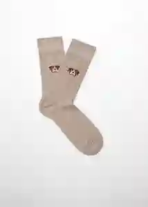 Calcetines Dogface Beige Talla 42 Hombre Mango