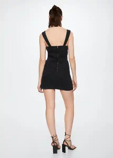 Vestido Alina Tejano Negro Talla S Mujer Mango