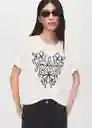 Camiseta Contrast-w Blanco Talla XL Mujer Mango