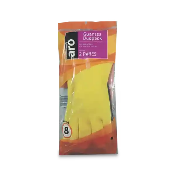 Aro Guantes Dúo Negro Amarillo Talla 8