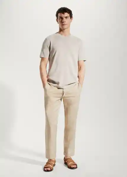 Pantalón Darren Beige Talla 42 Hombre Mango