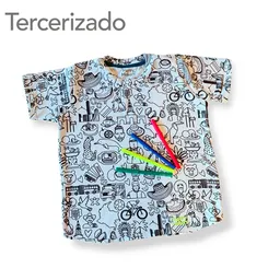 Camiseta Coloreable - Estampado Colombia Talla 4
