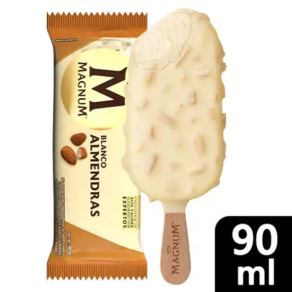 Magnum Paleta Helada Chocolate Blanco y Almendras 90 mL