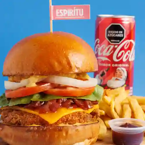 Espirítu Burger + Papas + Coca Cola