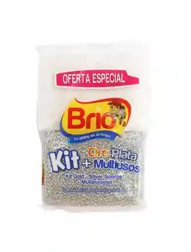 Brio Kit Esponja Oro Plata + Esponja Multiuso