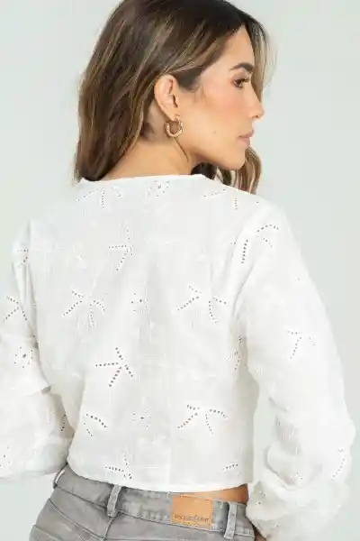 Blusa Ojalillo Boston Color Blanco Crudo Talla S Ragged
