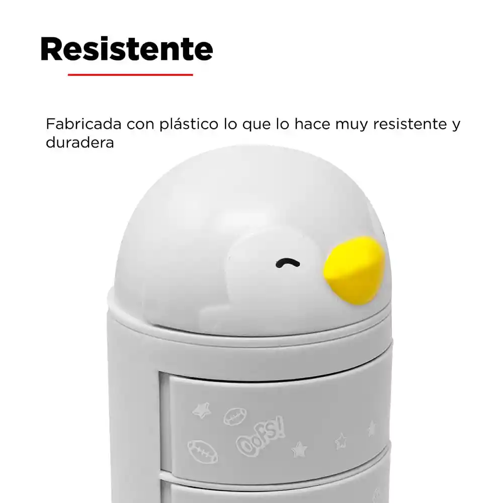 Miniso Organizador Plástico Escritorio Mini Bun Bum Pingüino