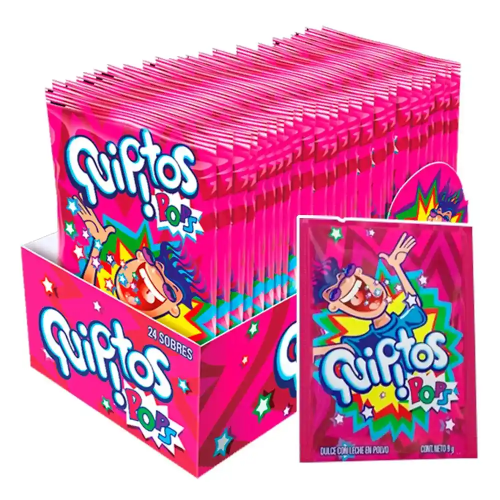Quipitos Pops Dulce con Leche en Polvo Caja x24