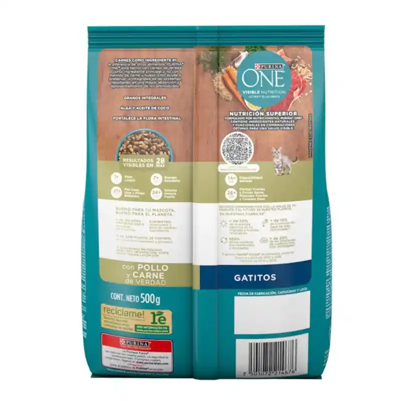 Comida para Gatitos Pollo y Carne Purina One x 500gr