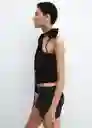 Blusa Adeli Negro Talla M Mujer Mango