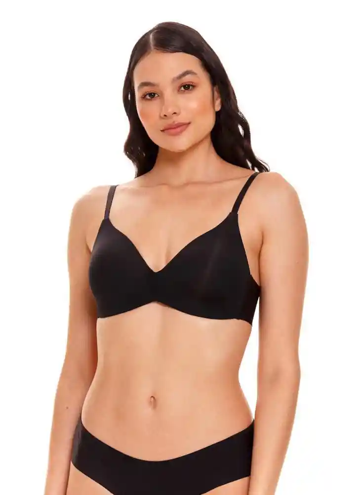 Brasier Triangular Sin Aro en Blonda 34b - Negro
