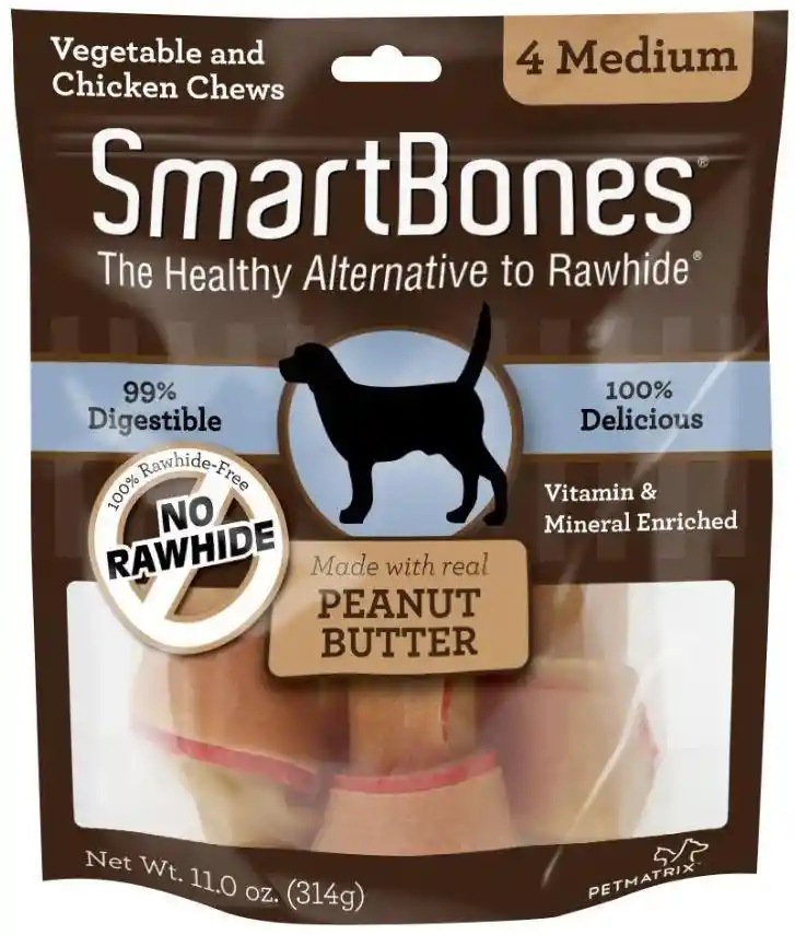 SmartBones Snack para Perro Peanut Butter Medium 