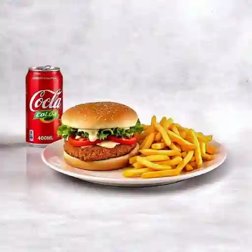 Combo Hamburguesa Pollo, Gaseosa, Papas