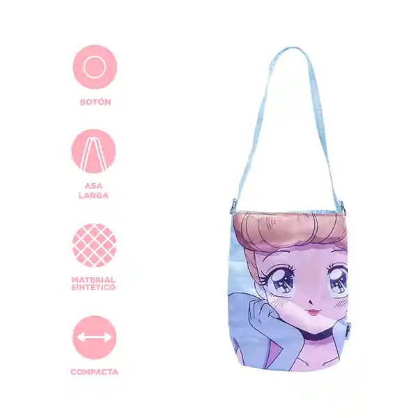 Bolso Porta Celular Manga Princesas Cenicienta Miniso