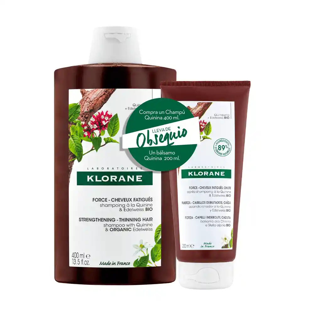 Klorane Kit Quinina Champú + Quinina Bálsamo
