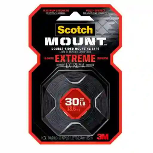3M Cinta Doble Faz Extrema Max Resistencia 25.4 mm x 1.52 m