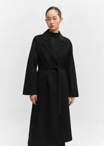Abrigo Batín Negro Talla XL Mujer Mango