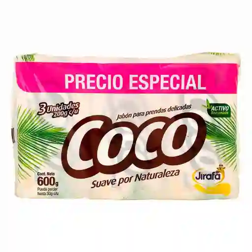 Jirafa Jabón en Barra para Prendas Delicadas con Olor a Coco