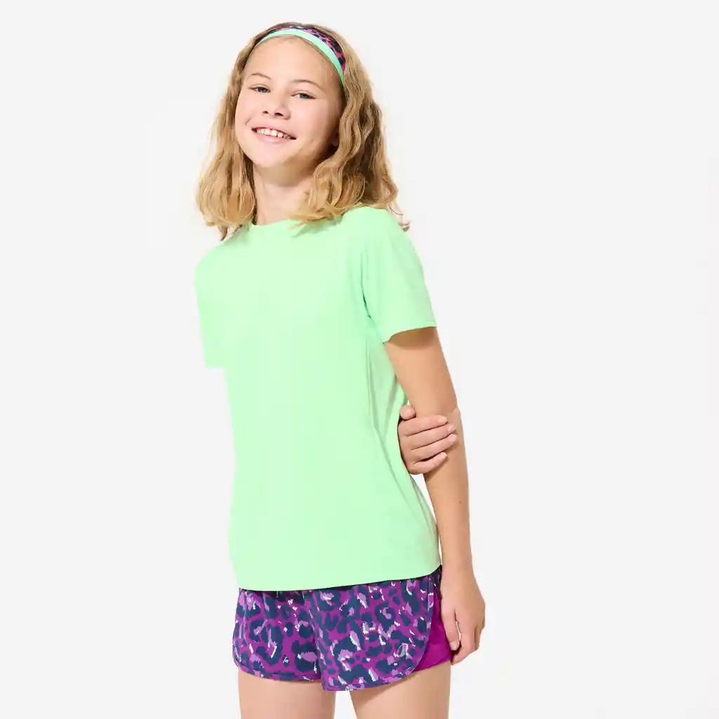 Camiseta Multideporte Transpirable Para Niños Unisex Verde Fluorescente