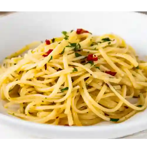 Spaghetti Aglio E Olio con Camarones