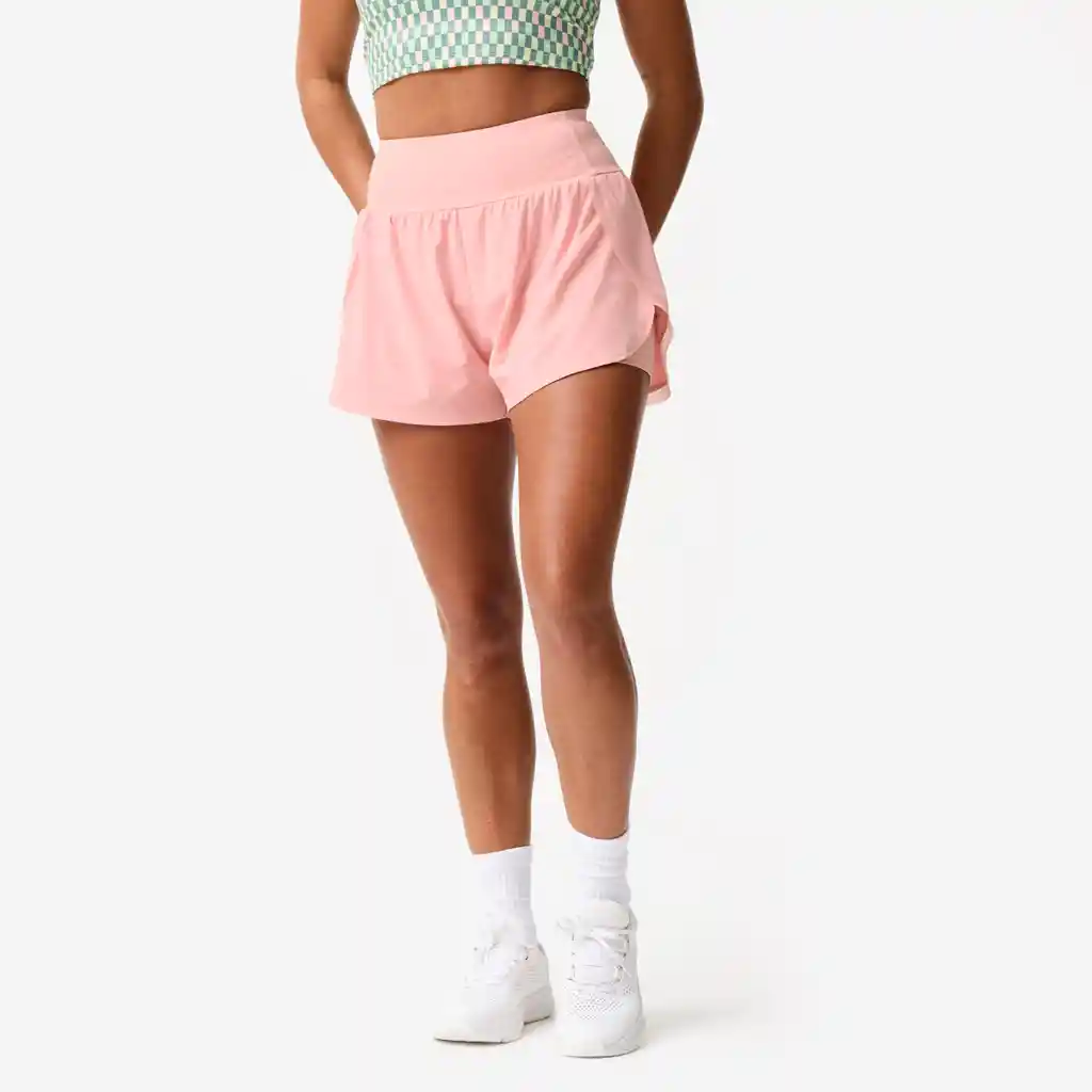Short Deportivo Doble Capa Mujer Rosado