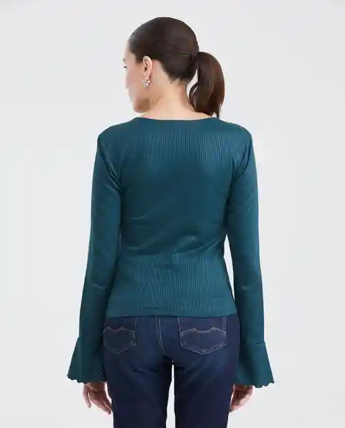 Camiseta Ribbed Verde Nafta Ultra Oscuro T. L Chevignon