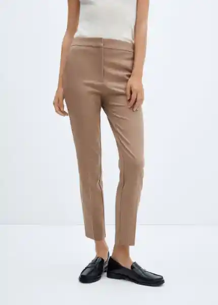 Pantalón Roque Topo Talla 38 Mujer Mango