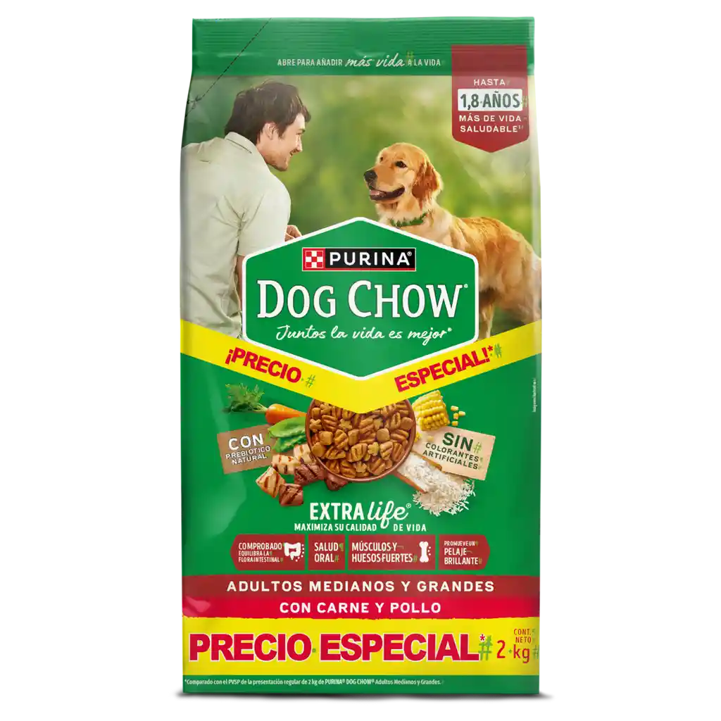 Comida para perro Dog Chow Adulto medianos y grandes x 2 kg OFERTA