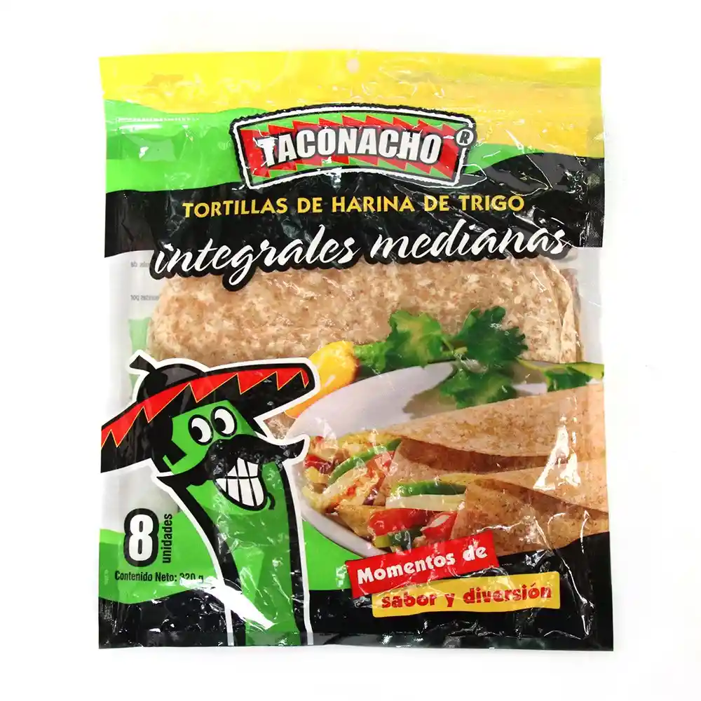 Taconacho Tortillas de Harina Integrales de Trigo Medianas