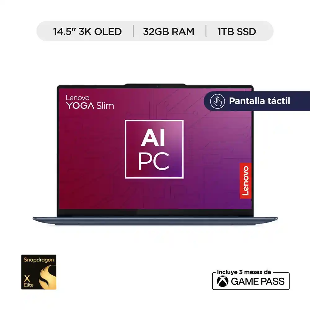 Portátil Lenovo Yoga Slim 7 Qualcomm Snapdragon X Elite 78100 Ram 32 Gb 1 Tb Ssd