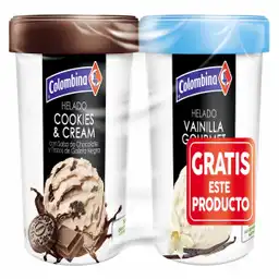 Colombina Helado Cookies & Cream + Colombina Helado Vainilla