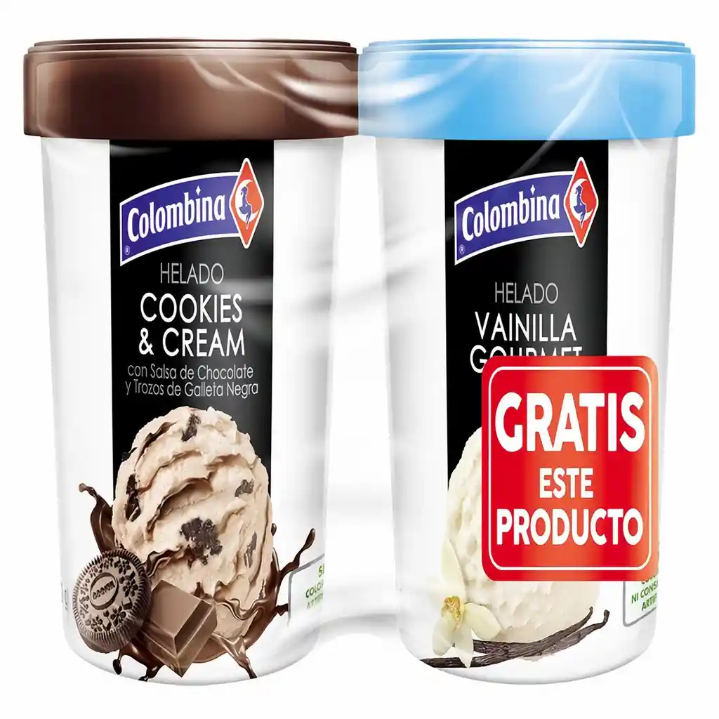 Colombina Helado Cookies & Cream + Colombina Helado Vainilla