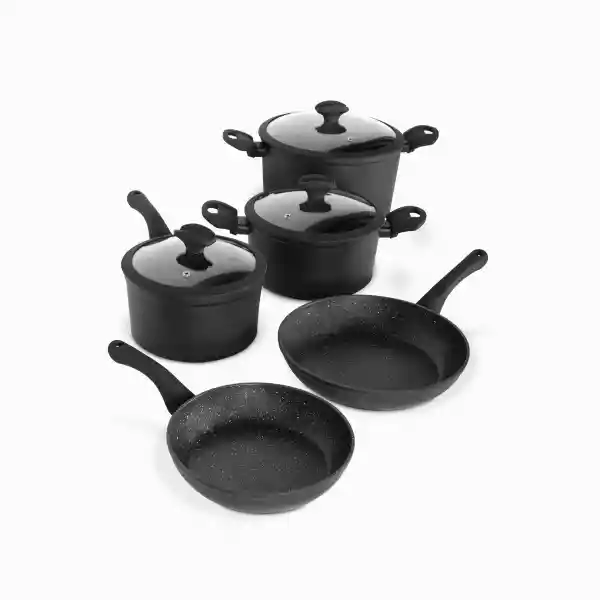 Set de Olla Aluminio Forjado Negro Ambiente Gourmet