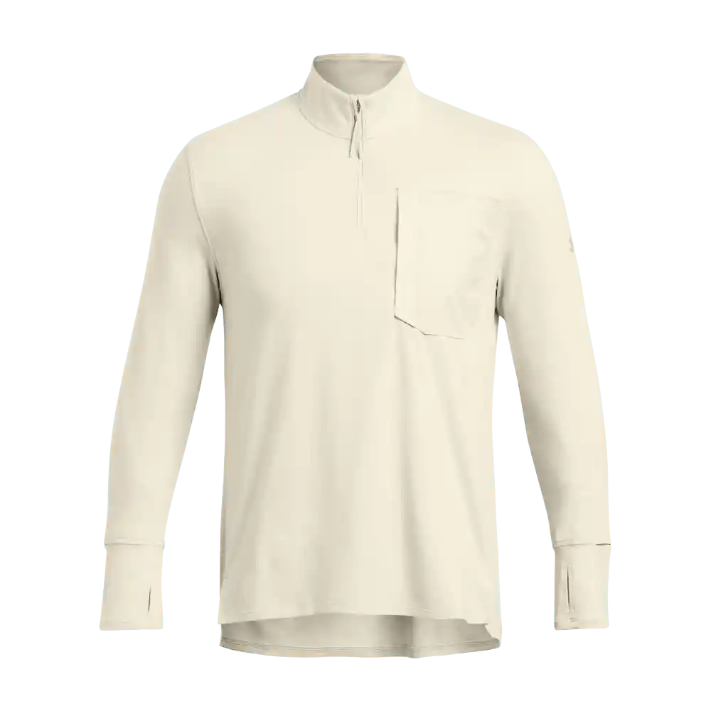 Under Armour Buzo Run Trail Quarter Zip Beige Hombre SM