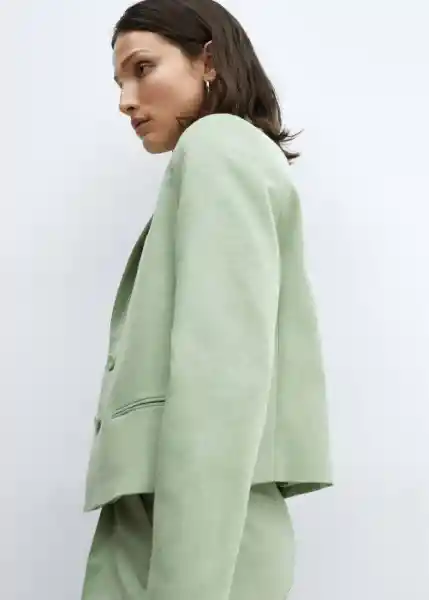 Blazer Americana Sevilla Verde Pastel Talla S Mujer Mango