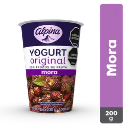 Alpina Yogurt Original Sabor a Mora con Trozos de Fruta