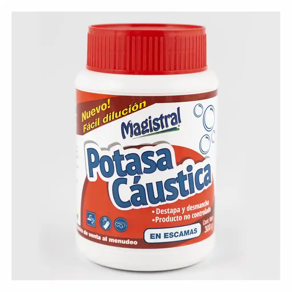 Magistral Potasa Cáustica . En Escamas. Contiene 300 Ml. Sku 197505. Sku 7702700021028