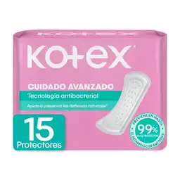 Protectores Cuidado Avanzado Kotex Antibacterial 15 Und