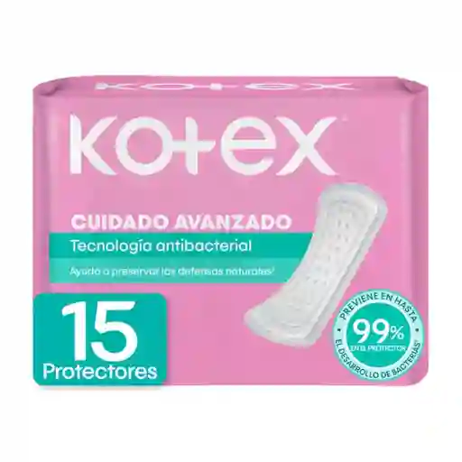 Protectores Cuidado Avanzado Kotex Antibacterial 15 Und