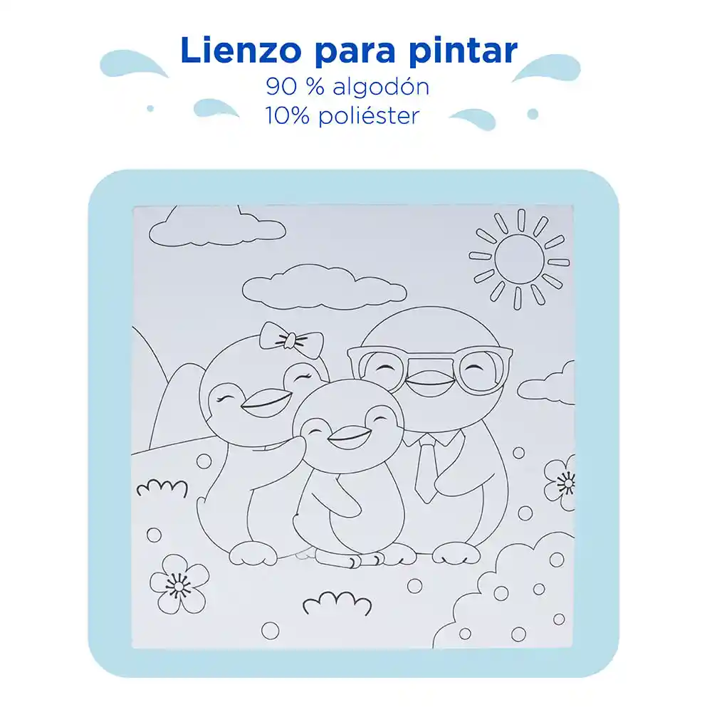 Miniso Kit de Pintura Con Colores y Pinceles Familia de Pingüino