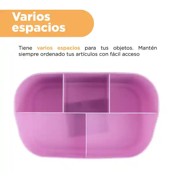 Organizador de Plástico de 5 Compartimentos Snoopy Morado Miniso