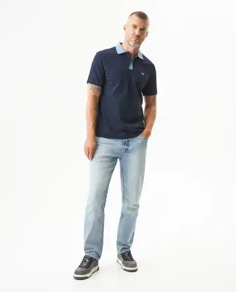 Camiseta Polo Contrast Zip Knob Azul Dark T XS Chevignon