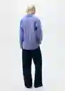 Camisa Inma Azul Talla M Mujer Mango