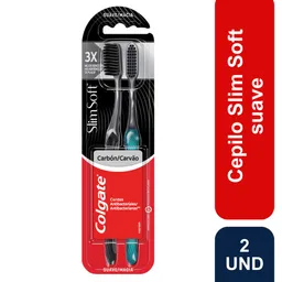 Cepillo de Dientes Suave Colgate Slim Soft Black x2und