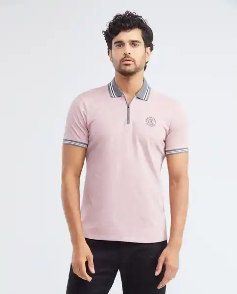 Camiseta Polo Zipper Rosa Malva Medio Talla L Chevignon