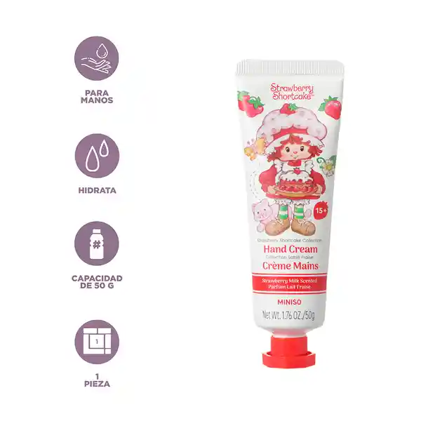 Crema Para Manos Leche de Fresa Serie Rosita Fresita Miniso