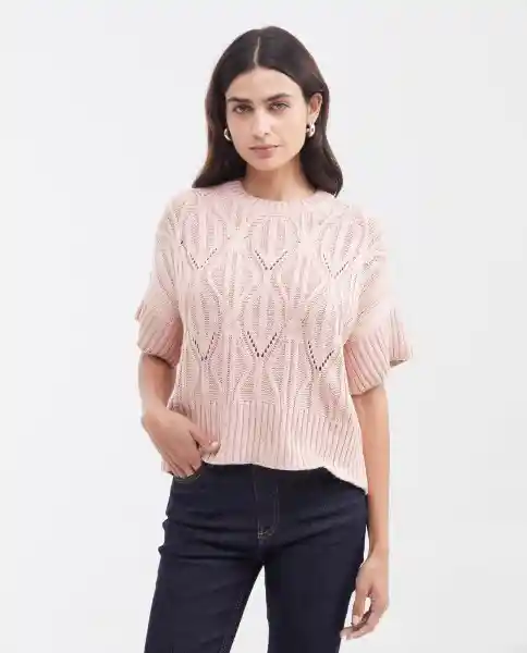 Camiseta Tejida Soft Rosa Oleo Medio Talla M Chevignon