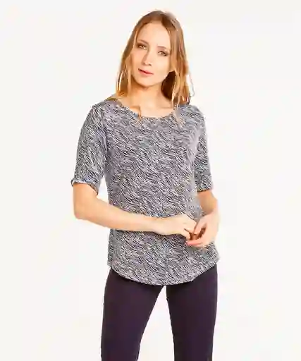 Camiseta Manga 3/4 Cuello Redondo Estampada