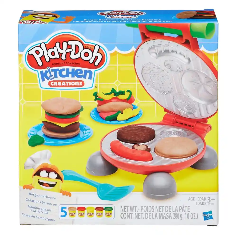   Play Doh  Masa Moldeable Kitchen Creations Hamburguesa Parrilla 